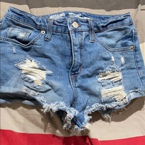 Ripped jean shorts